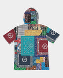 STUNNAS Patchwork Handcrafted Heavyweight Short Sleeve Hoodie