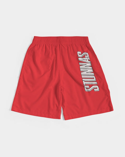 STUNNAS Varsity Red Handcrafted Jogger Shorts