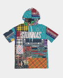 STUNNAS Patchwork Handcrafted Heavyweight Short Sleeve Hoodie