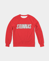 STUNNAS Varsity Red Handcrafted French Terry Crewneck Pullover