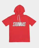 STUNNAS Varsity Red Handcrafted Heavyweight Short Sleeve Hoodie